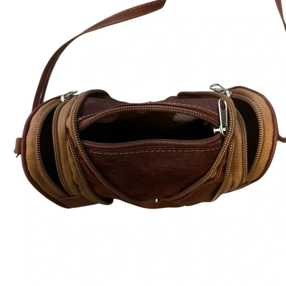 Adorable Leather Expandable Mini Duffel Crossbody Bag 🖤